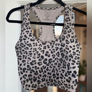 Evolution and Creation Leopard Print Racerback Tank - Beige/Black